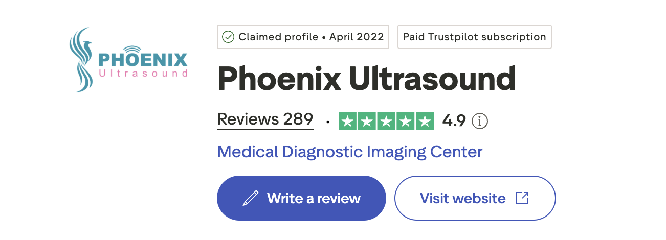 Trustpilot - Phoenix Ultrasound Excellent Rating