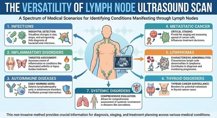 Which Diseases can be identified by lymph node ultrasound 1 The Versatility of Lymph Node Ultrasound